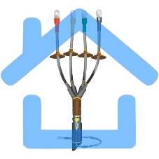 Муфта кабельная концевая наружной установки 1кВ КНТпН 4х(70-120мм) с болтовыми наконечниками Нева-Транс Комплект 22020097