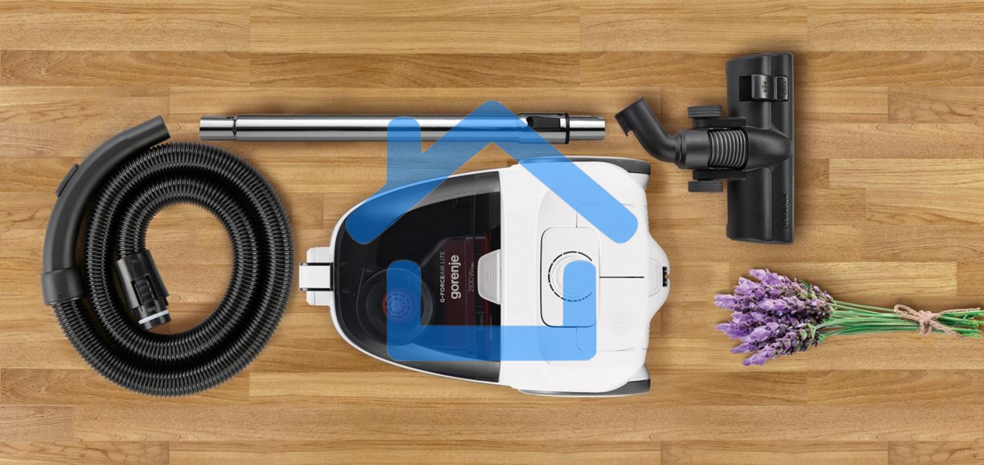 Пылесос Gorenje VC2101GALWCY белый/черный, 300/2100 Вт, уборка сухая, пылесборник контейнер, 3.3 л