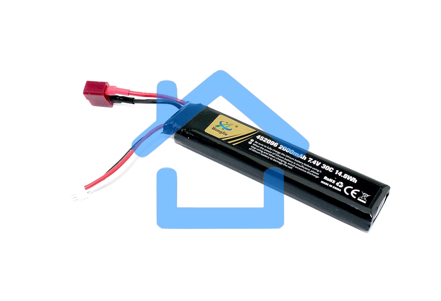 Аккумулятор Li-Pol 7.4V 452096 2000mAh разъем T-plug