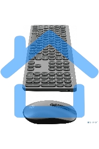 Комплект клавиатура + мышь Оклик 300M клав:серый мышь:серый/черный USB беспроводная slim