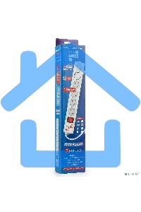 Сетевой фильтр Power Cube B, 3.0м, 5+1 розетка, серый