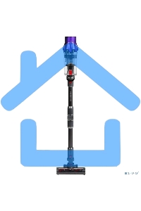 Пылесос вертикальный Redmond VH-1319 серый, питание от аккумулятора, 450 Вт, уборка влажная/сухая, пылесборник 0.6 л (работа от АКБ max 75 мин)