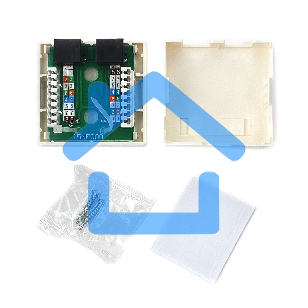 Розетка GEMBIRD NA214 RJ-45 кат.5e внешняя 2 порта, 110&Krone