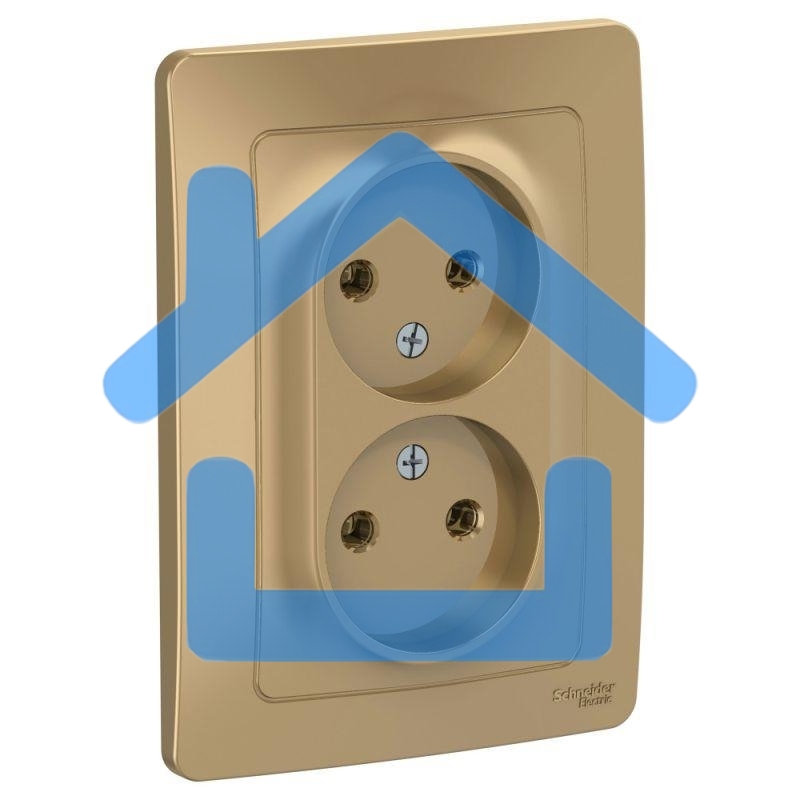 Розетка 2-м СП BLANCA 16А 250В без шторок без заземл. титан SchE BLNRS000024