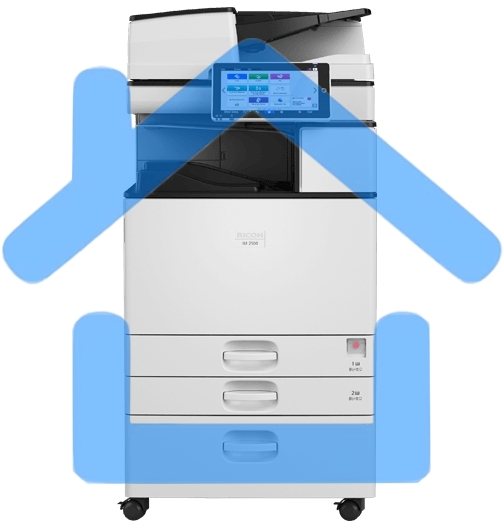 МФУ лазерное Ricoh IM 2500 (418832), A3, ч/б, печ. 25 стр/мин., скан. до 80 стр/мин., 1200 x 1200 dpi (печать) 600 x 600 dpi (скан.), USB, Ethernet