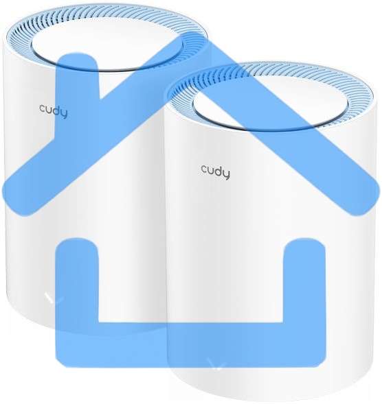 Бесшовный Mesh роутер Cudy M1200 (M1200 2-PACK) AC1200 Wi-Fi белый (упак.:2шт)