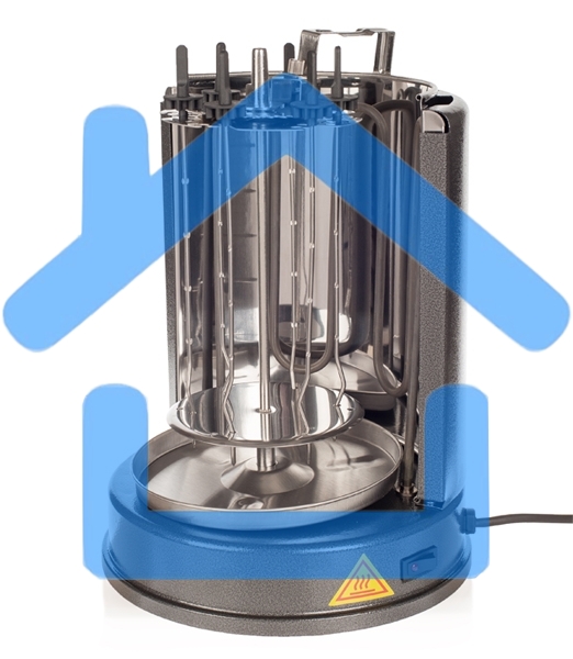 Шашлычница электрическая Kitfort KT-1404, 1400Вт серебристый