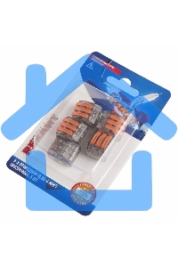 Соединительная клемма многоразовая, 3-х проводная, прозрачная (0,08-4 мм²), (5шт.) Rexant