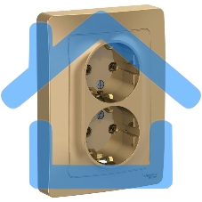 Розетка 2-м СП BLANCA 16А 250В без шторок с заземл. титан SchE BLNRS001024 Розетка 2-м СП BLANCA 16А 250В без шторок с заземл. титан SchE BLNRS001024