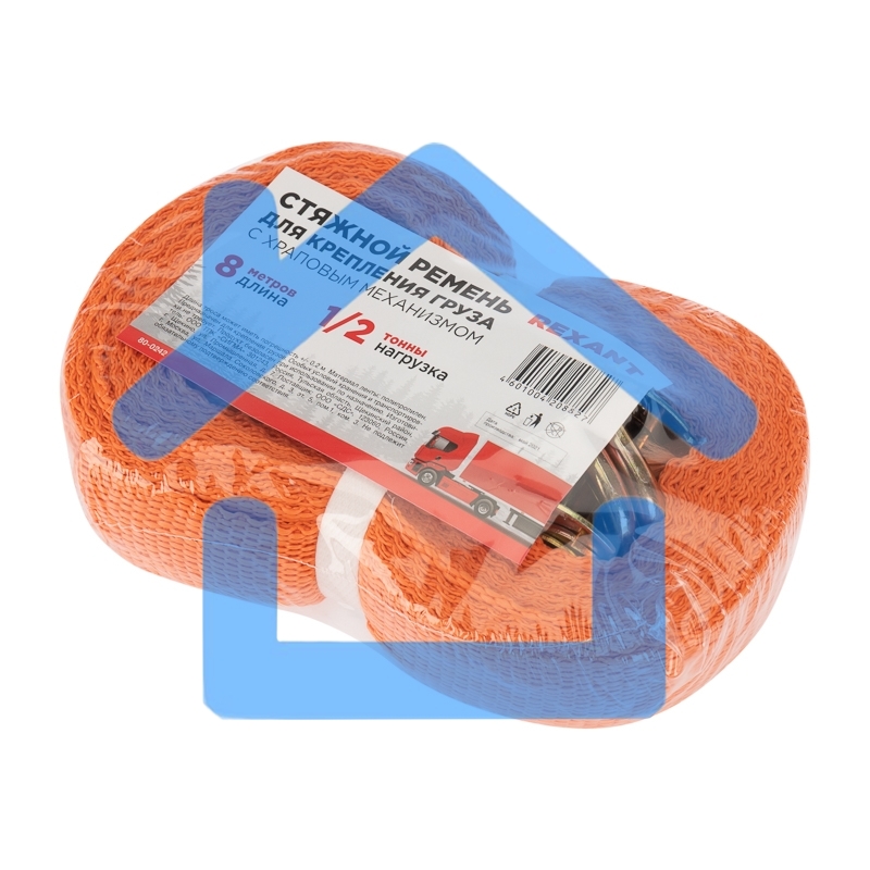 Стяжка для груза Rexant багажная с крюками, с храповым механизмом, 8х0.038 м