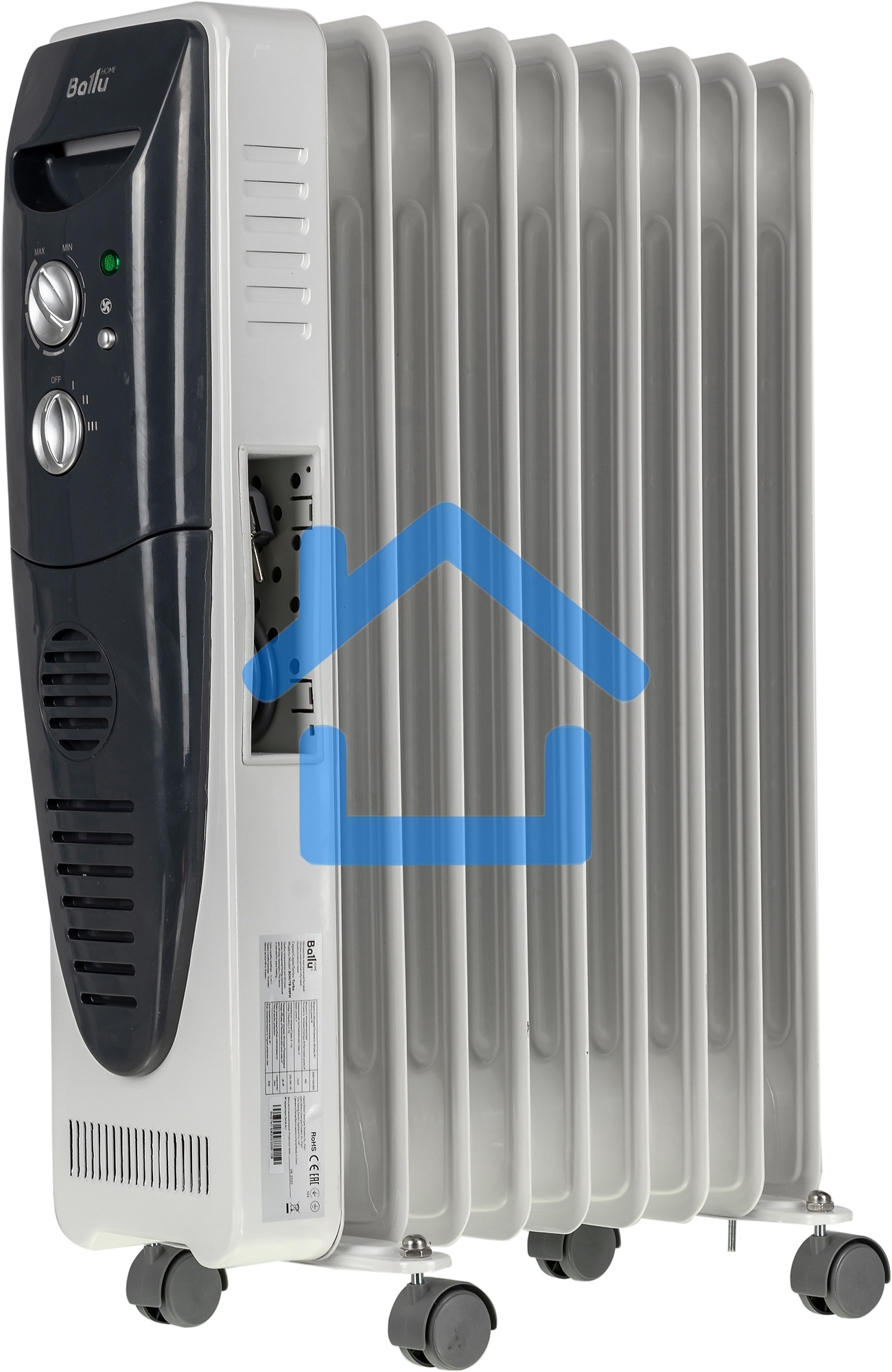 Обогреватель масляный Ballu Turbo BOH/TB- 09FH 2000 (9 секций) белый, 2000 Вт, 28 м2, термостат