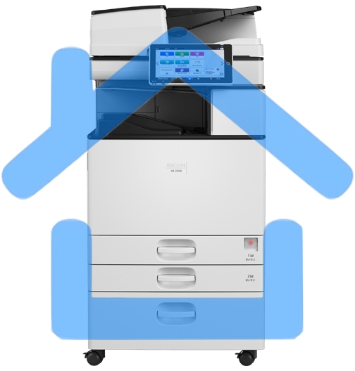 МФУ лазерное Ricoh IM 2500 (418832), A3, ч/б, печ. 25 стр/мин., скан. до 80 стр/мин., 1200 x 1200 dpi (печать) 600 x 600 dpi (скан.), USB, Ethernet