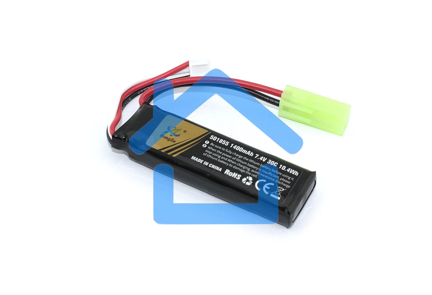 Портативный аккумулятор Li-Pol 7.4v 501855 1400mah разъем mini Tamiya plug