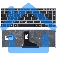 Клавиатура для ноутбука Toshiba M40T черная с серой рамкой и подсветкой