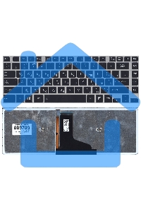 Клавиатура для ноутбука Toshiba M40T черная с серой рамкой и подсветкой