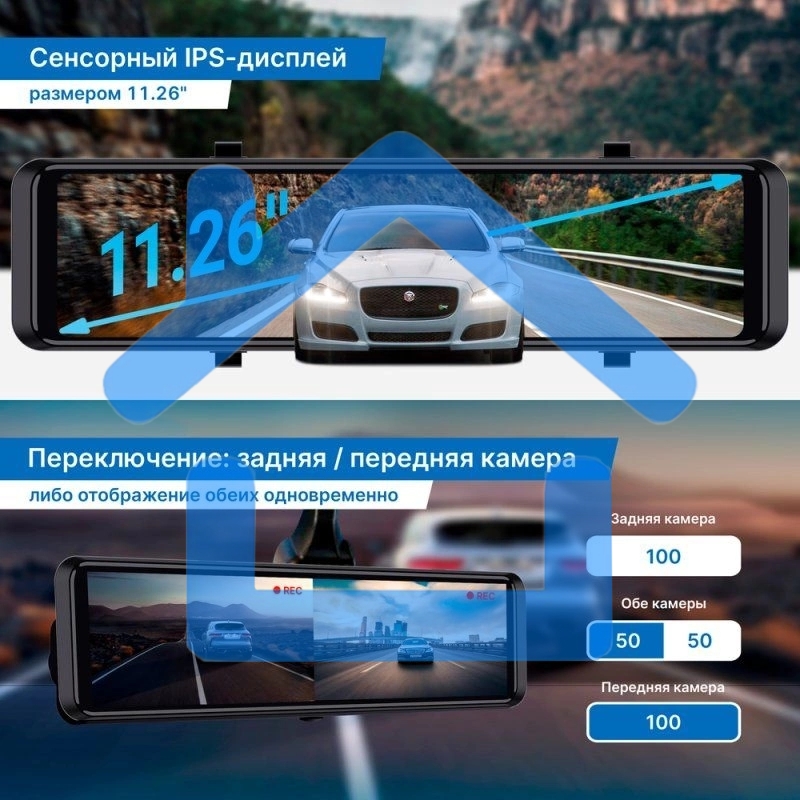 Видеорегистратор TrendVision aMirror 15 Android UNIVERSE черный 1080x1920 1080p 140гр. GPS внутренняя память:64Gb UIS8581A