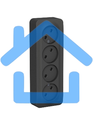 Розетка 4-м ОП BLANCA 16А 250В без шторок без заземл. изол. пласт. антрацит SchE BLNRA000416