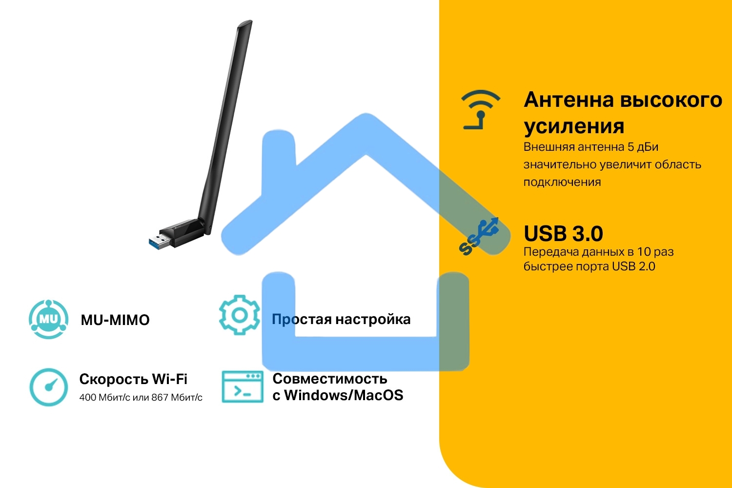 Адаптер TP-Link ARCHER T3U PLUS