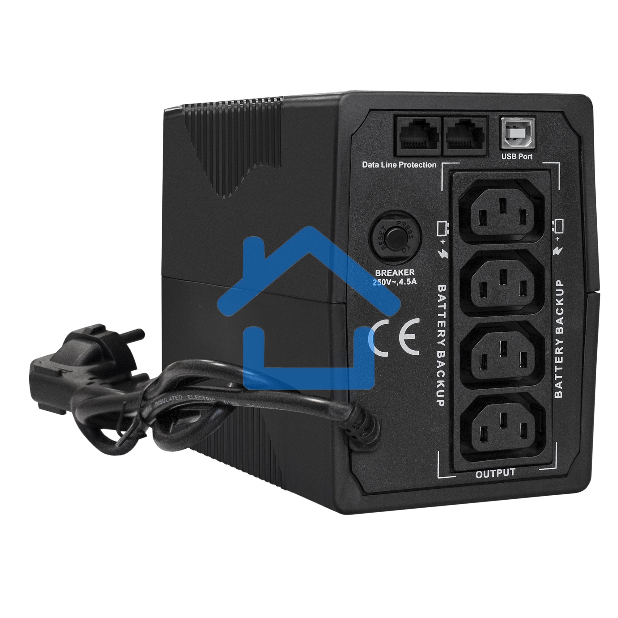 Источник бесперебойного питания ExeGate Power Back BNB-1000.LED.AVR.4C13.RJ.USB 1000VA/550W, LED, AVR, 4*C13, RJ45/11,USB, черный