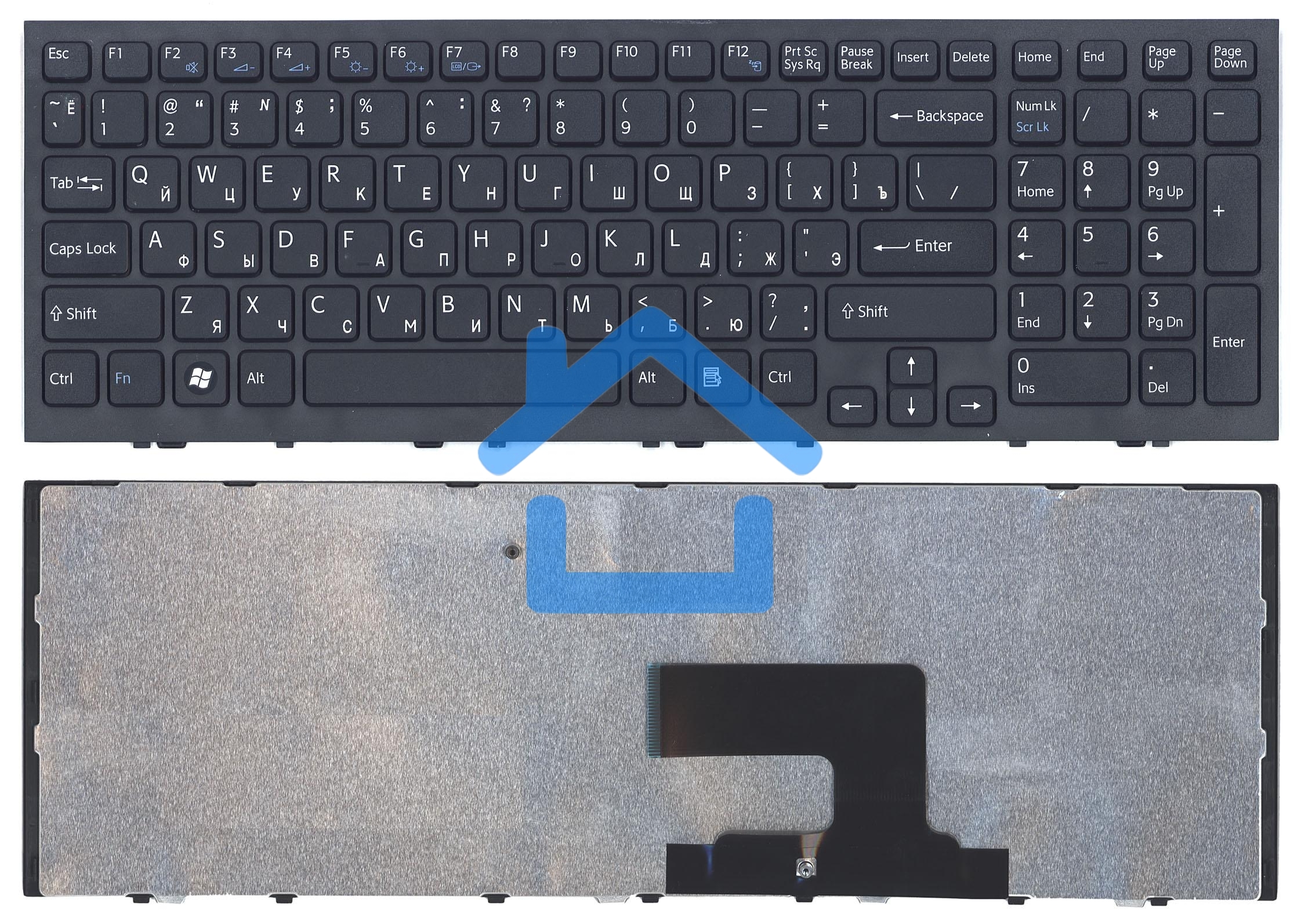Клавиатура для ноутбука Sony Vaio VPC-EE VPCEE черная с черной рамкой