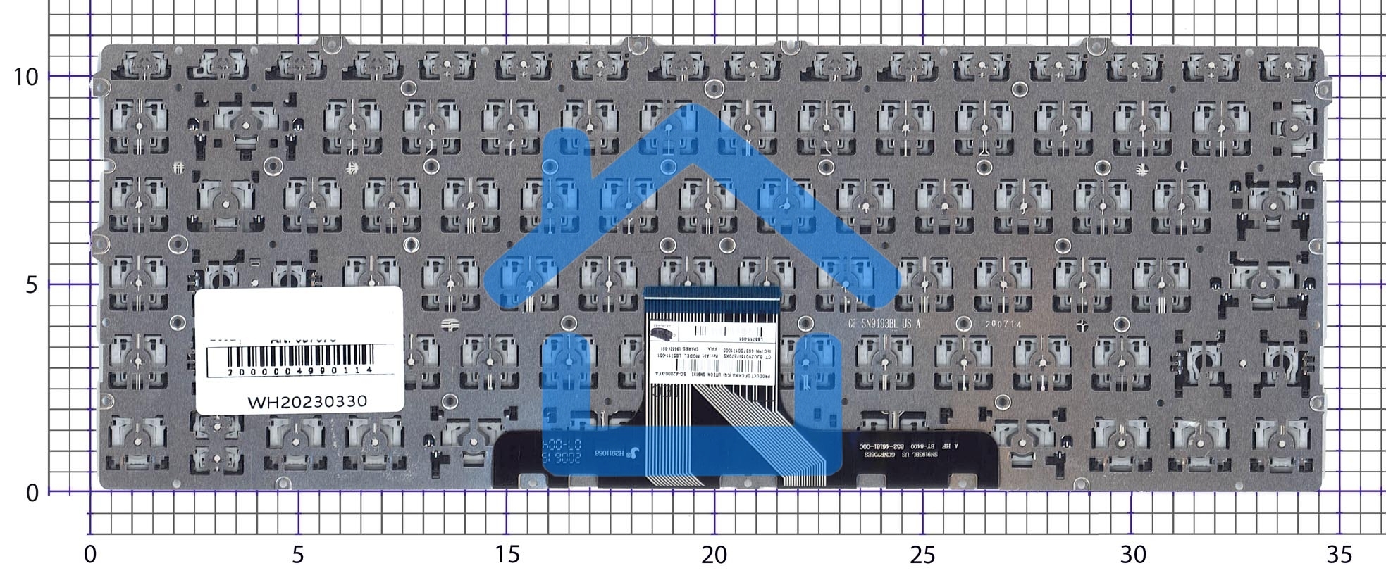 Клавиатура для ноутбука HP Pavilion 14-DV 14-DW серебристая