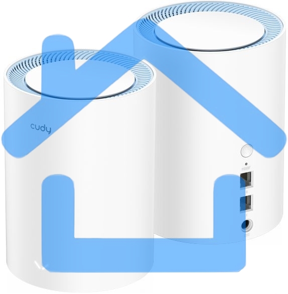 Бесшовный Mesh роутер Cudy M1200 (M1200 2-PACK) AC1200 Wi-Fi белый (упак.:2шт)