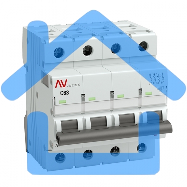 Автоматический выключатель Averes AV-6 (С) 4P 63А 6kA