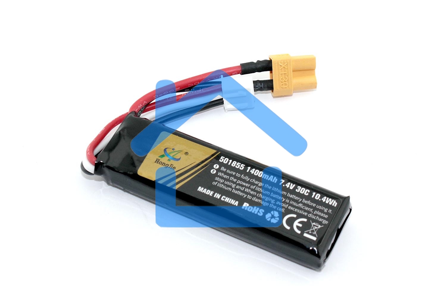 Аккумулятор Li-Pol 7.4v 501855 1400mah разъем XT30-plug