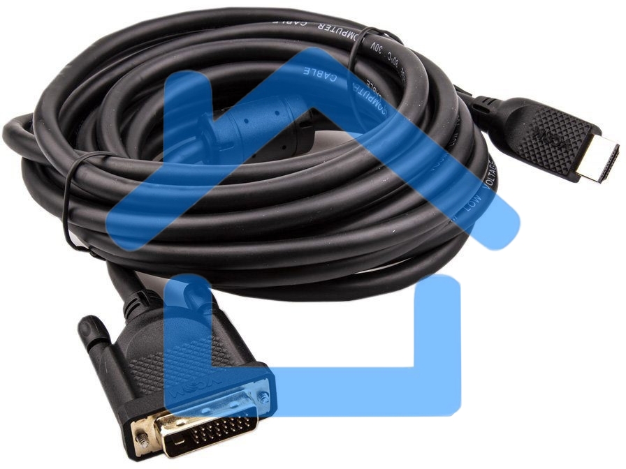 Кабель HDMI AM/DVI(24+1)M, 5м, CU, 1080P@60Hz, 2F, VCOM <CG484GD-5M>