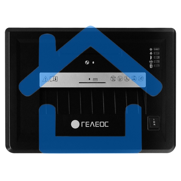 Шредер ГЕЛЕОС УМ26-4, (DIN P-4), фрагмент 3,9х35мм, 14-17 лист (70г/м2), CD/пл.карты/скрепки/скобы, 26 литров