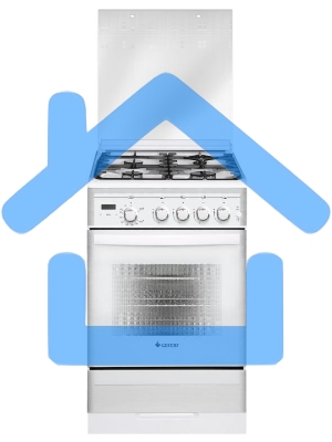 Плита газовая Gefest ПГ 5300-03 0040 белый, конфорок 4 шт, духовка 52 л, 50 см x 85 см x 58.5 см