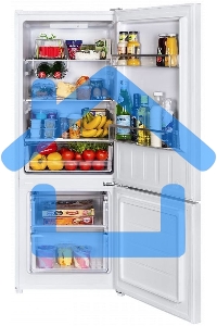 Холодильник Maunfeld MFF144SFW белый глянц. двухкамерный 154/52л морозилка снизу, ручная разморозка