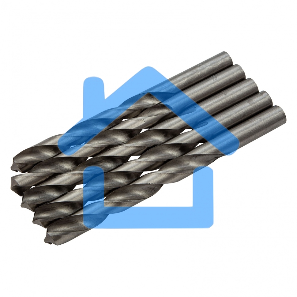 Сверло по металлу Matrix, 12 мм, полированное, HSS, 5 шт. цилиндрический хвостовик