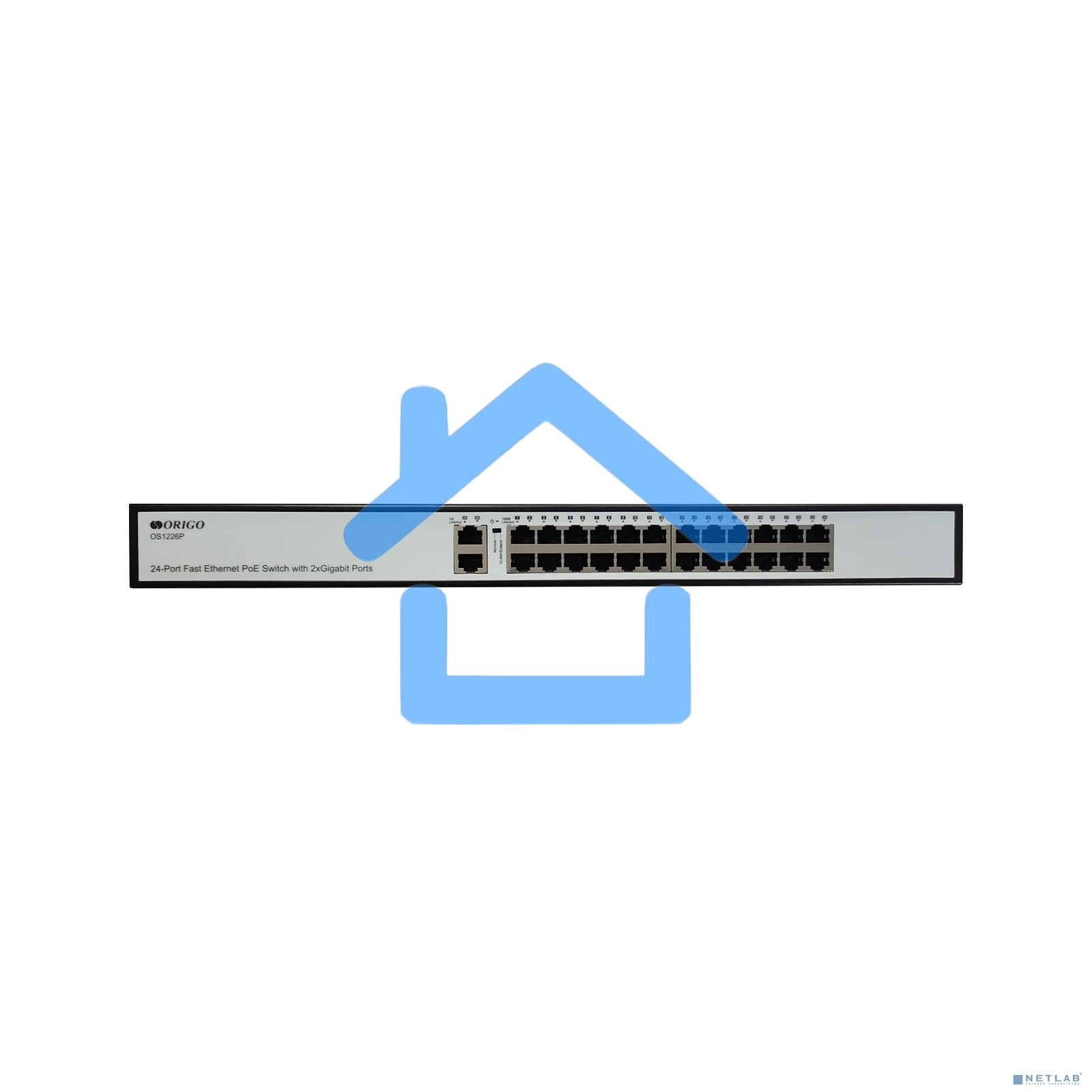 Неуправляемый PoE-коммутатор ORIGO OS1226P/285W/A1A 24x100Base-TX PoE+, 2x1000Base-T, PoE-бюджет 285 Вт, корпус металл
