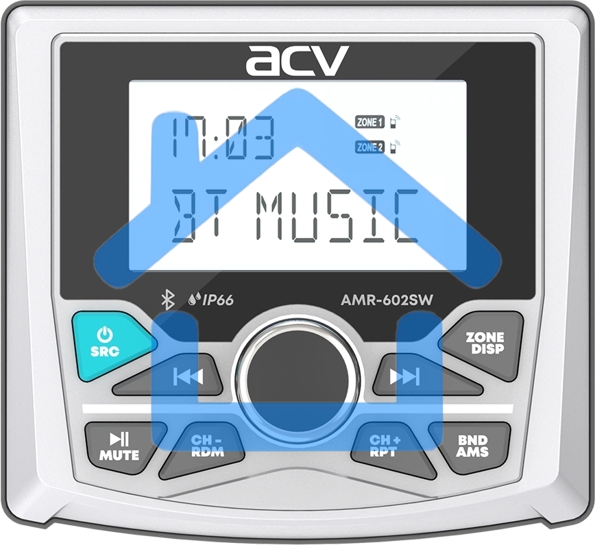 Автомагнитола ACV MARINE AMR-602SW 4x50Вт v5.0 USB 2.0 AUX 3