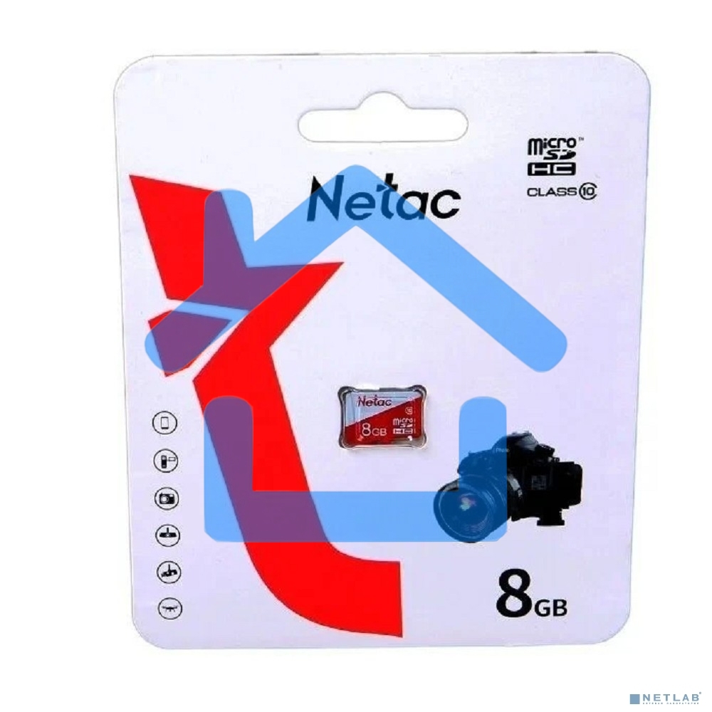 Карта памяти Netac P500 ECO MicroSDHC 8Gb C10 NT02P500ECO-008G-S