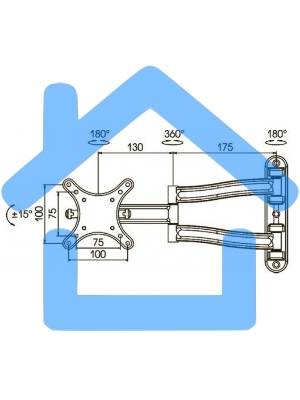 Кронштейн для телевизора Kromax TECHNO-1 темно-серый 10