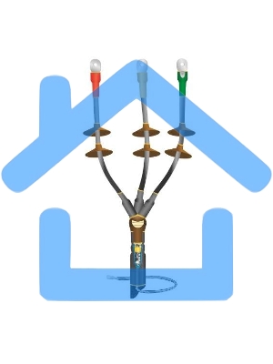 Муфта кабельная концевая наружной установки 10кВ КНТпН 3х(70-120мм) с болтовыми наконечниками Нева-Транс Комплект 22020121