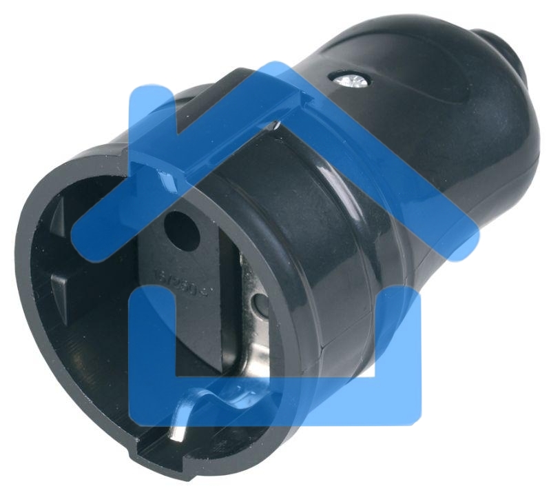 Розетка Iek ERP10-16-01-K02 РПп10-02-Ст разборная прямая с з/к 16А черная