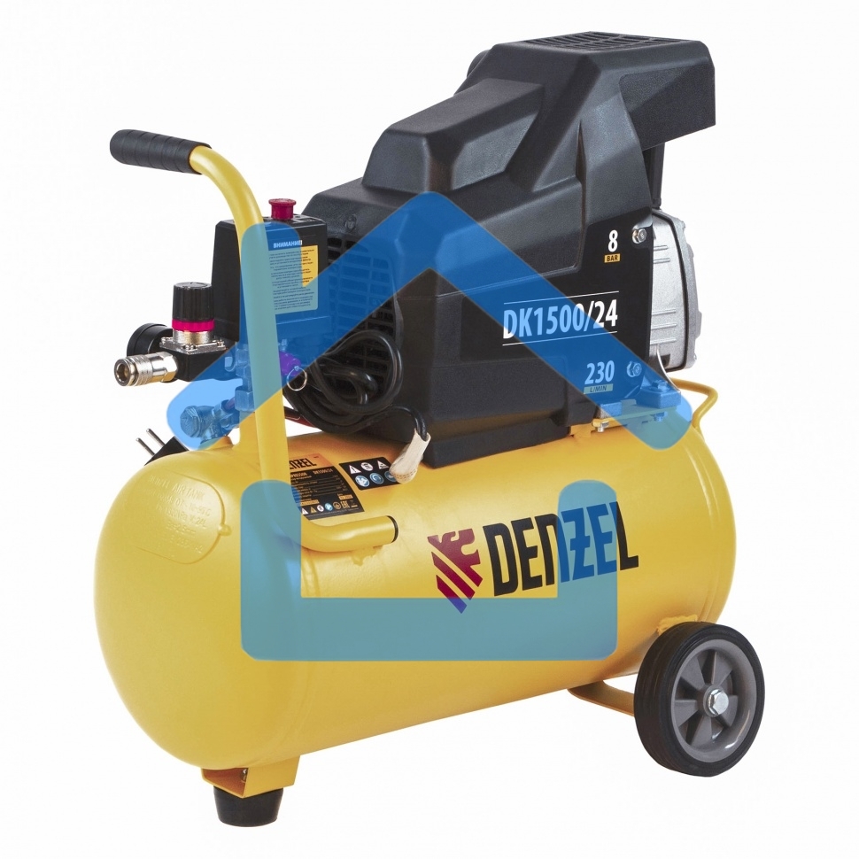 Компрессор Denzel воздушный DK1500/24,Х-PRO 1,5 кВт, 230 л/мин, 24 л 58063