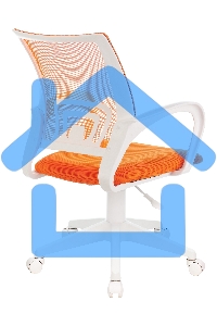 Кресло компьютерное Бюрократ CH-W695NLT TW-38-3 TW-96-1 оранжевый, сетка/ткань, крестовина пластик, пластик белый