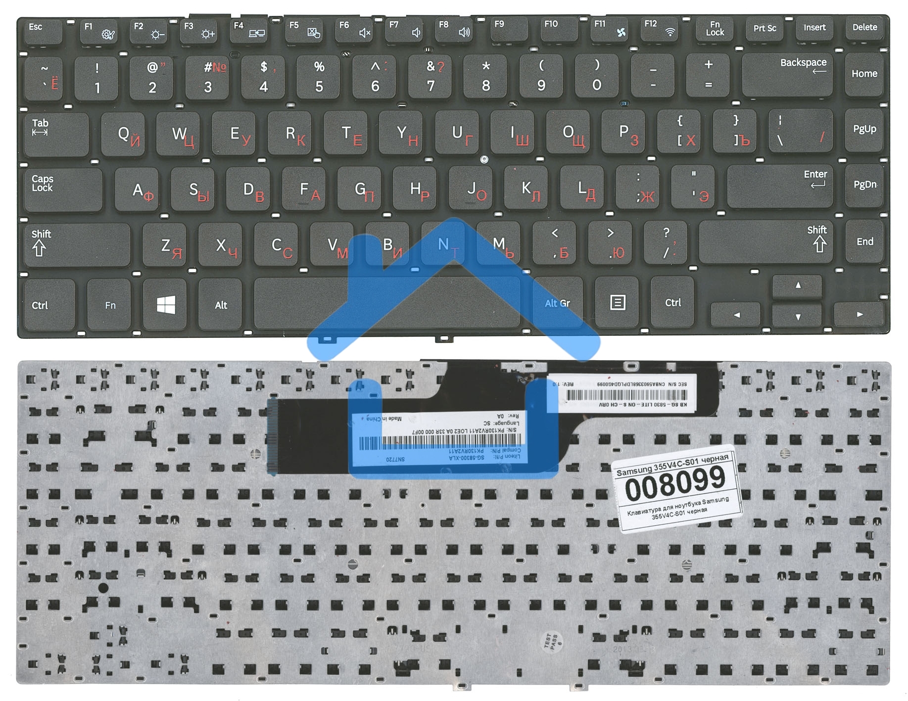Клавиатура для ноутбука Samsung 355V4C-S01, черная
