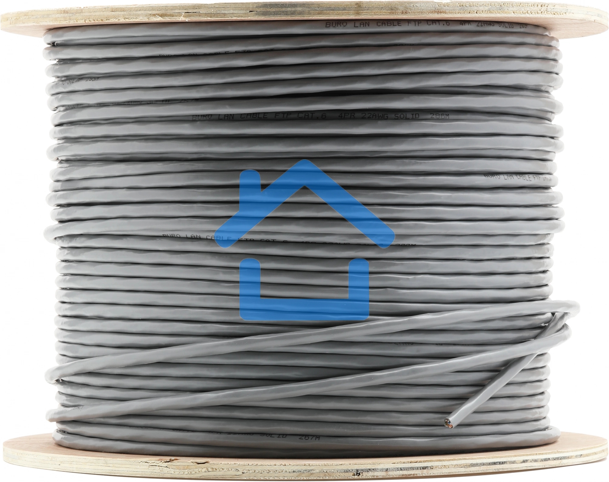 Кабель сетевой Buro BU-COP-055-FTP FTP 4 пары cat6 solid 0.55мм Cu 305м серый