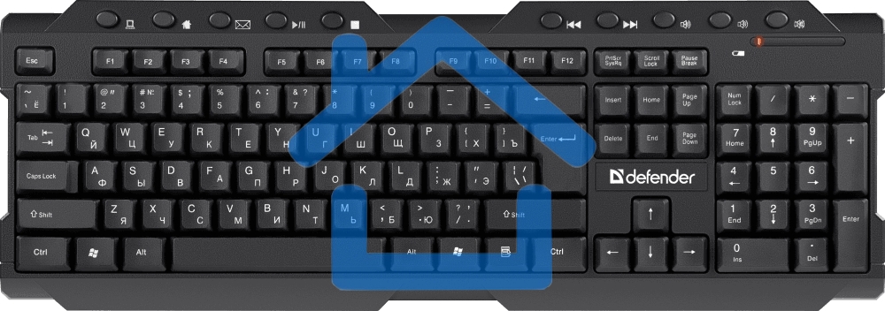 Клавиатура Defender Element HB-195 RU беспроводная USB черный