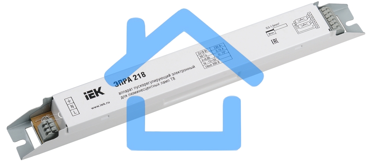 Электронный пускорегулирующий аппарат IEK 218 для линейных ЛЛ Т8