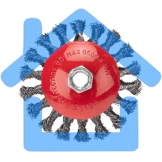 Щетка коническая для УШМ плетеные пучки стальной проволоки 115 М14 Kranz
