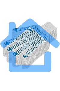 Перчатки трикотажные, с ПВХ точкой, 5 пар в упаковке, 7 класс Россия