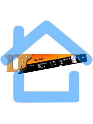 Ножовка по дереву Sparta 450 мм, 7-8 ТРI, каленый зуб, линейка, деревянная рукоятка