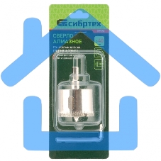 Сверло по керамической плитке и стеклу, 40 х 55 мм, 6 гр.хв-к, с центр. сверлом Сибртех