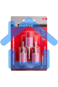 Шарошка абразивная, цилиндр, 19 x 25 мм, хвостовик 6 мм, F46, 3шт. Matrix